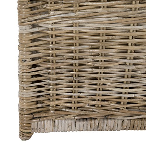 happimess HPM9004B Michael 35" Wicker Storage Trunk, Collapsible for flat storage, Rattan-Kubusoft Gray, Coastal for Office, Dorm Room-LivingRoom, Bedroom, Dining Room, Natural