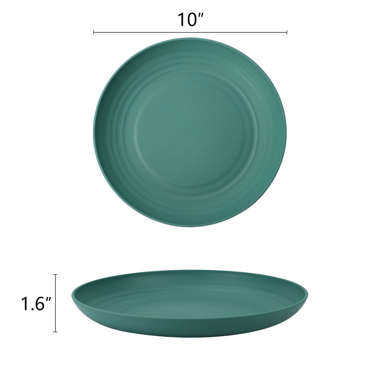 Homienly Dessert Plates Salad Plates Set of 8-10 inch Wheat Straw Plates Unbreakable Plates for Kitchen Reusable Plastic Plates (Green Series)