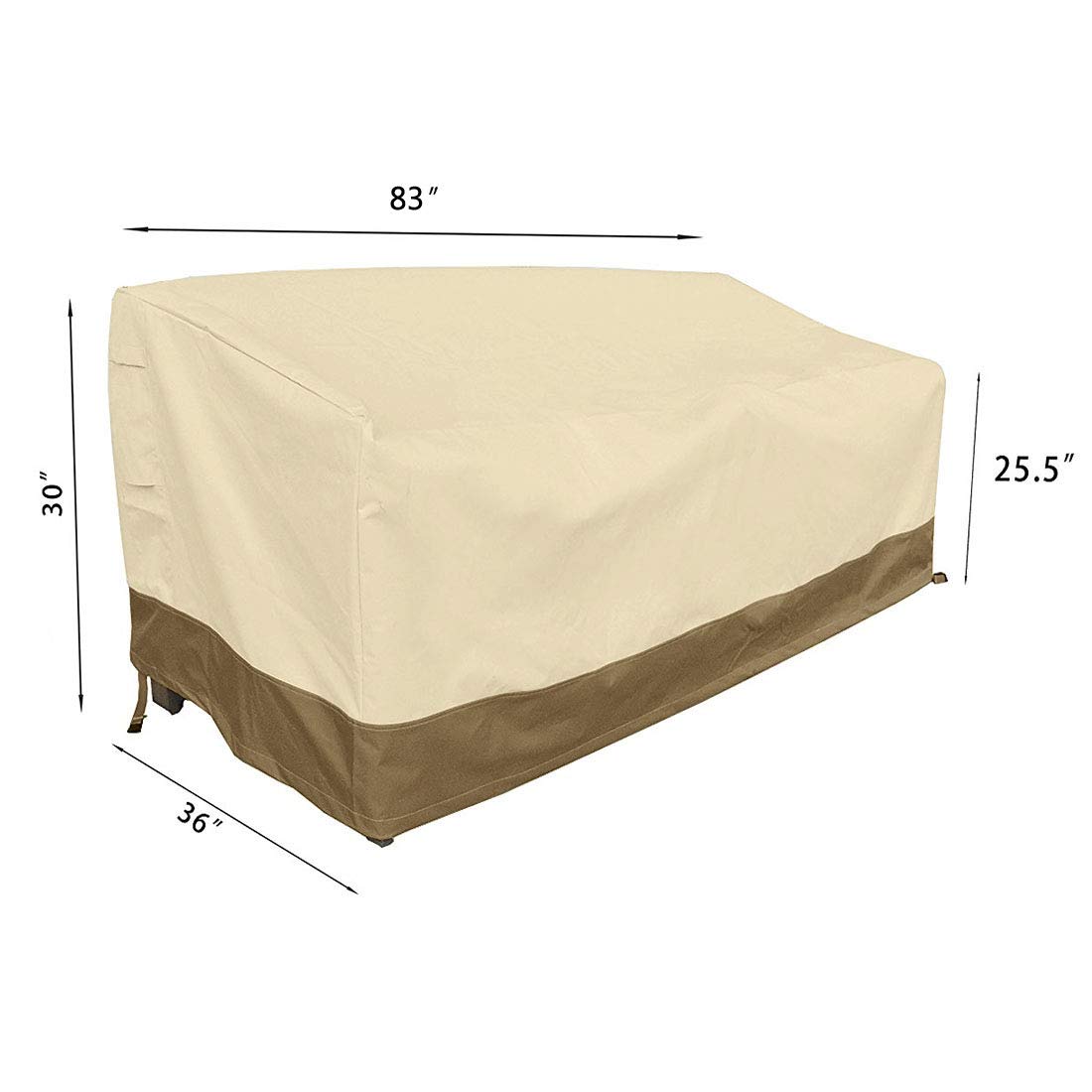 Rutile Heavy Duty Patio Sofa Cover, 100% Waterproof 3-Seater Outdoor Deep Lounge Sofa Cover, Lawn Patio Furniture Covers with Air Vent and Handle, 83" Wx 36" Dx 30" H