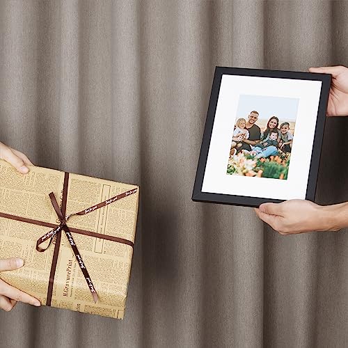 upsimples 8x10 Picture Frame Set of 5, Display Pictures 5x7 with Mat or 8x10 Without Mat, Wall Gallery Photo Frames, Black