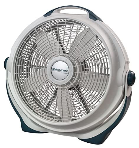 Lasko Wind Machine Air Circulator Floor Fan, 3 Speeds, Pivoting Head for Large Spaces, 20", 3300, White