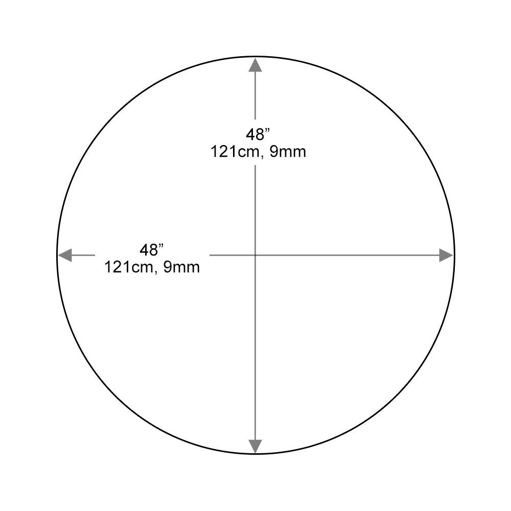 Dulles Glass 48" Round Glass Table Top - Tempered- 1/4" Thick - Flat Polished Glass - Center (Umbrella) Hole