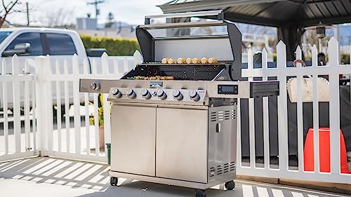 Monument Grills 6-Burner Convertible Natural Gas Smart bbq Grill Stainless Steel Denali 605 with Conversion Kit