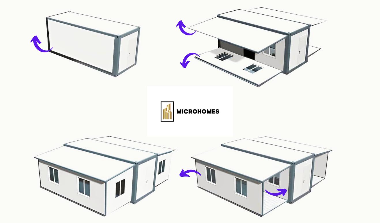 Prefab House to Live in, Casas prefabricadas para Vivir, Container House to Live in, 19ft x 20ft 2 Bed 1 Bath 1Kitchen (Fixtures Included), Tiny House with Electrical and Plumbing, Man cave