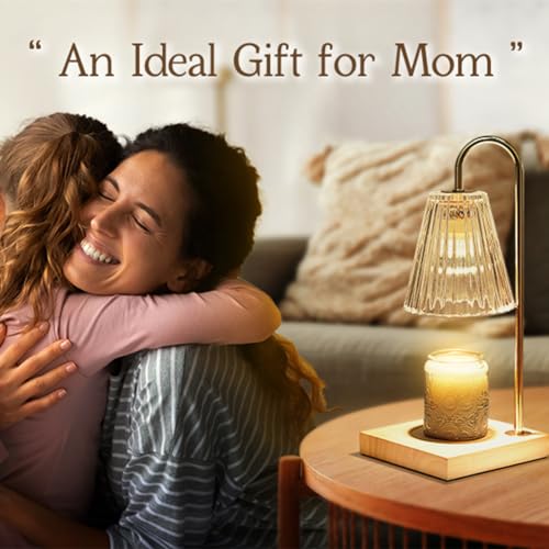 Marycele Candle Warmer Lamp, Electric Candle Lamp Warmer, Mothers Day Gifts for Mom, House Warming Gifts New Home Bedroom Decor Dimmable Wax Melt Warmer for Scented Wax with 2 Bulbs, Jar Candles