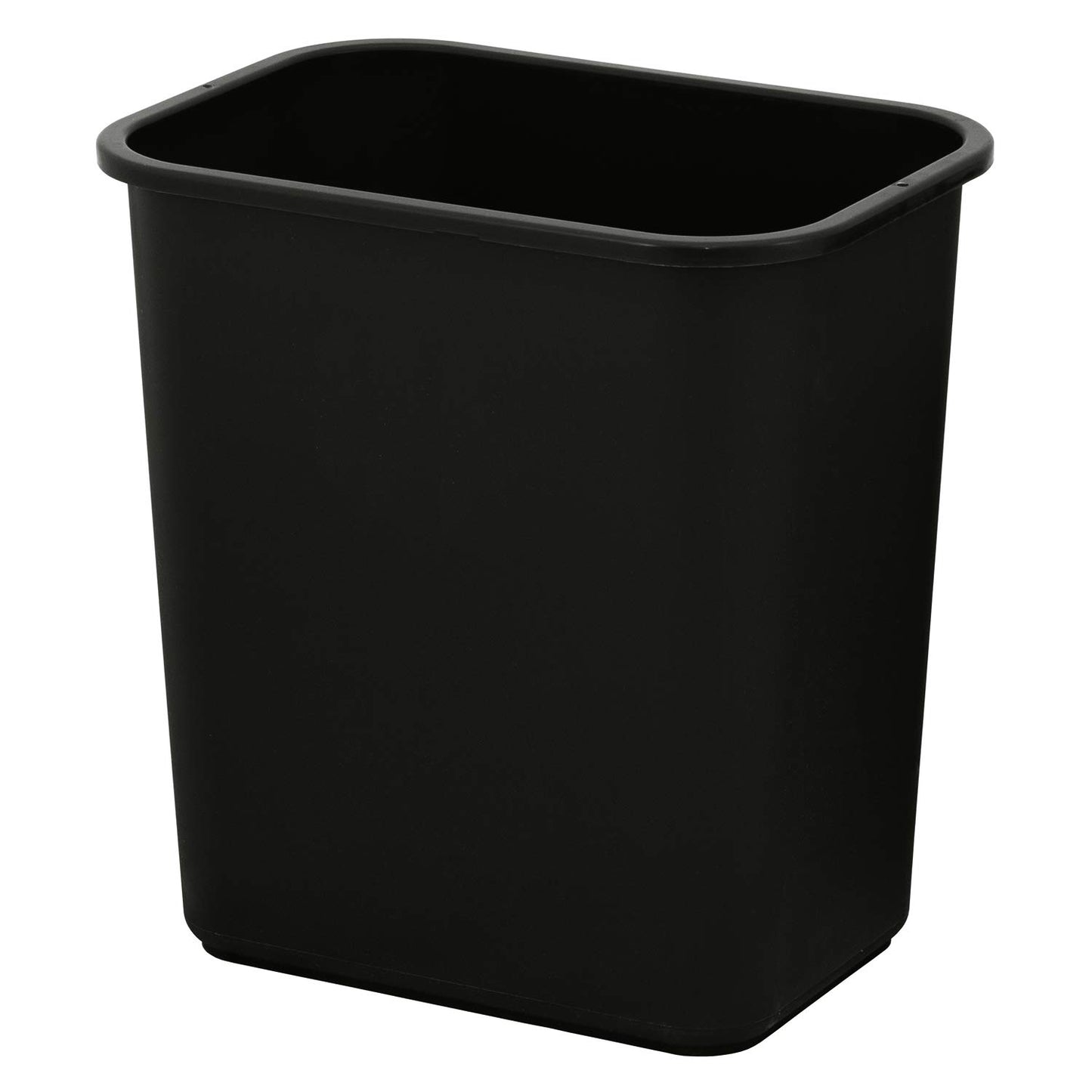 United Solutions 7 Gallon / 28 Quart Space Saving Trash Wastebasket, Fits Under Desk and Small, Narrow Spaces in Commercial, Kitchen, Home Office, and Dorm, Easy to Clean, Black (Pack of 12)