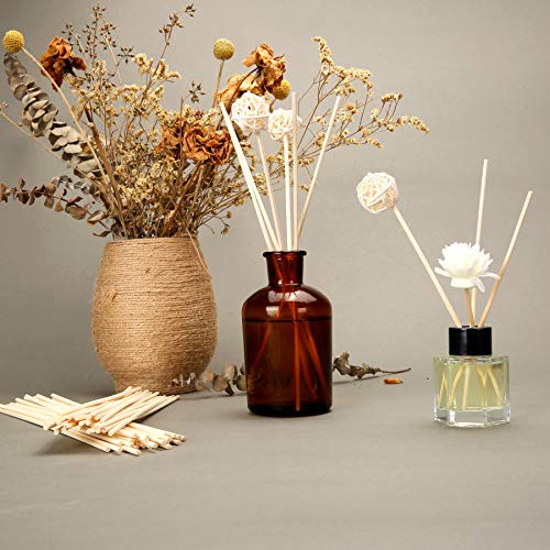 100PCS Reed Diffuser Sticks,Natural Rattan Wood Sticks,Diffuser Refills,Essential Oil Aroma Diffuser Replacements Sticks for Home,Office