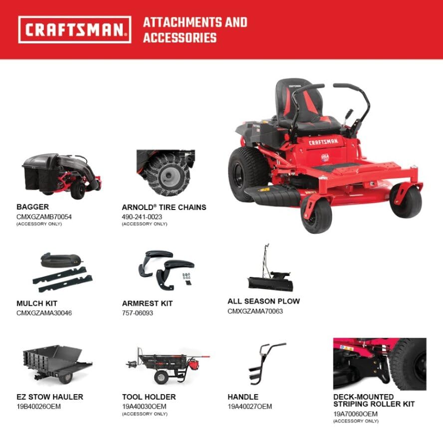 Craftsman 42" Gas Zero-Turn Riding Lawn Mower with 20.0 HP* Kohler 7000 Series Engine, Gas Lawn Tractor with Dual Hydrostatic Transmission, Red/Black