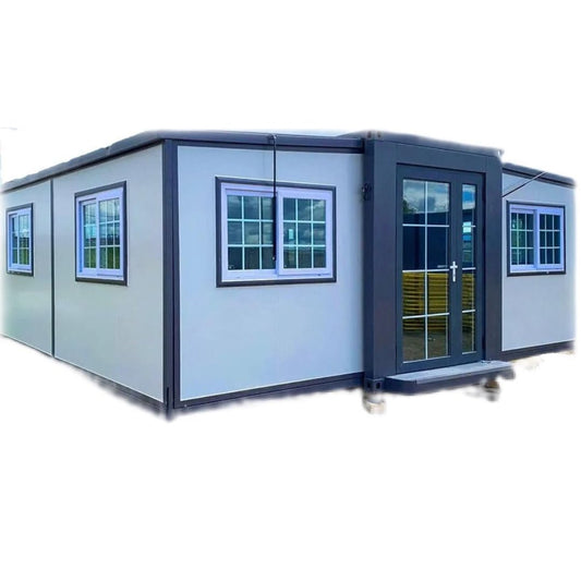 Expandable Prefab Tiny Home 20x20ft, Foldable House Best for Guard House, Villa, Hotel, Booth, Warehouse, Backyard Mobile House with a Restroom