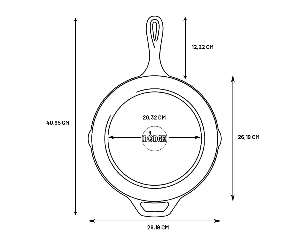 Lodge 10.25 Inch Cast Iron Pre-Seasoned Skillet – Signature Teardrop Handle - Use in the Oven, on the Stove, on the Grill, or Over a Campfire, Black