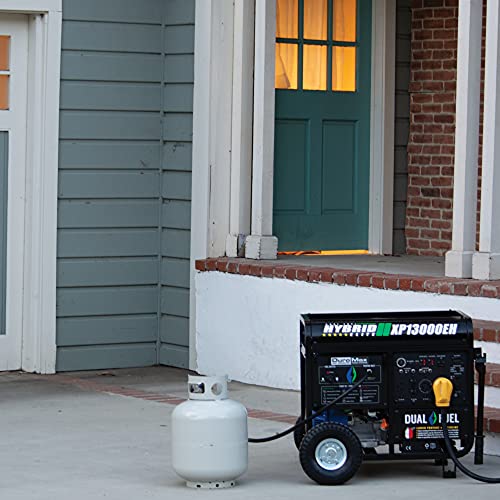 DuroMax XP13000EH Dual Fuel Portable Generator 13000 Watt Gas or Propane Powered Electric Start-Home Back Up, Blue/Gray