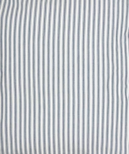 VHC Brands Sawyer Mill Ticking Striped Cotton Farmhouse Pre-Washed California King Bedding Accessory, Quilt 130x115, Blue Denim