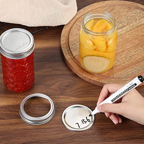 100-Count, WIDE Mouth Canning Lids for Ball, Kerr Jars - Split-Type Metal Mason Jar Lids for Canning - Food Grade Material, 100% Fit & Airtight for Wide Mouth Jars (86mm)