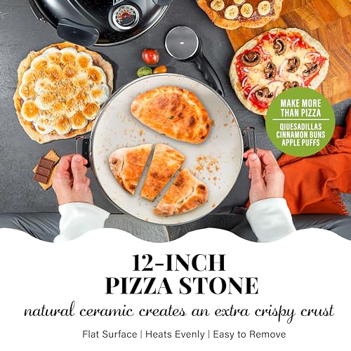 PIEZANO Crispy Crust Pizza Oven by Granitestone – Electric Pizza Oven Indoor Portable, 12 Inch Indoor Pizza Oven Countertop, Pizza Maker Heats up to 800˚F for Stone Baked Pizza at Home As Seen on TV