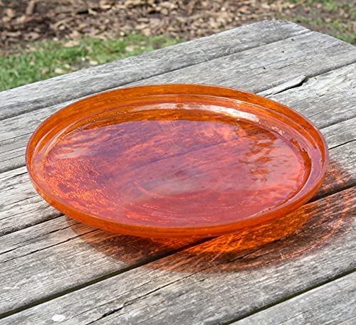 Achla Designs Crackle Glass Bowl, 14-in, Mandarin