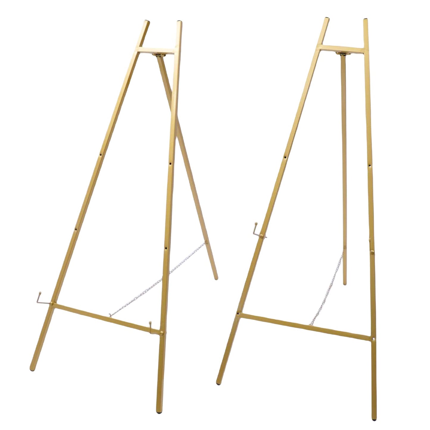 2 Pack Easel Stands Floor Easel Foldable Display Stand Height Adjustable Gold Easel Stand for Weddings Shops Exhibitions 40.95inch Height (Vertical Height of The Longest Position of Zipper)