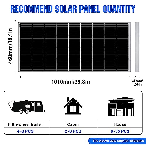 ECO-WORTHY 2pcs 100 Watt Solar Panels 12 Volt Monocrystalline Solar Panel for RV Marine Boat and Other Off-Grid Applications, 2-Pack 100W…