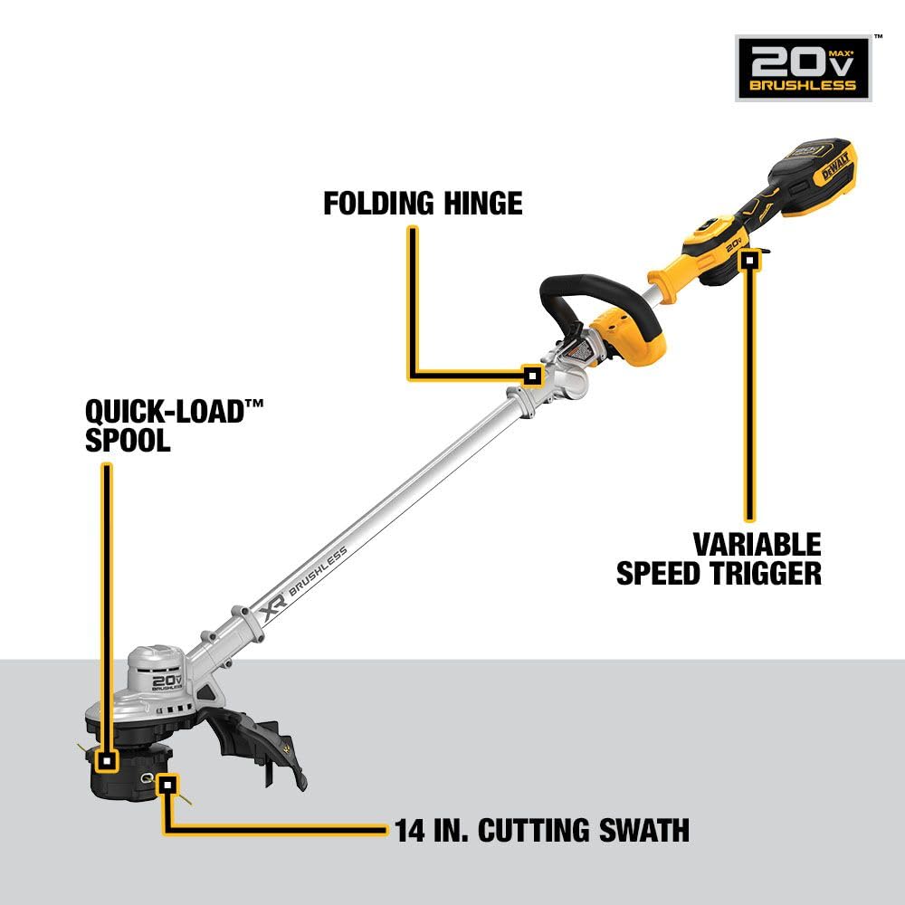 DEWALT 20V MAX* XR String Trimmer, 14-Inch, Tool Only (DCST922B)