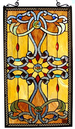 Fine Art Lighting ZP173N 276 Glass Cuts Tiffany Window Panel, 15 x 26, Multi Color