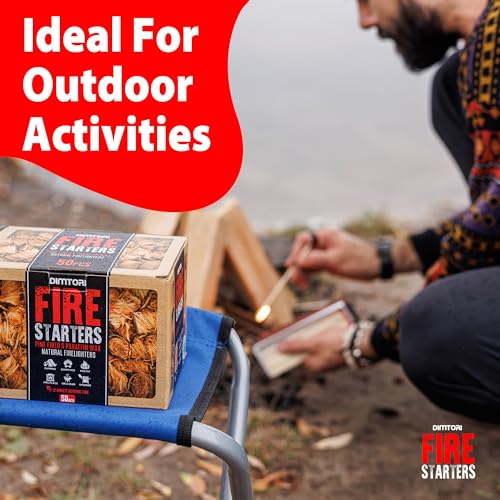 50 pcs Fire Starter for Indoor and Outdoor Use - Natural, Eco-Friendly Firelighter for Grills, Smokers, Fire Pits, Wood Stoves - Waterproof, All-Weather Charcoal Starter, Fire Starters for Campfires