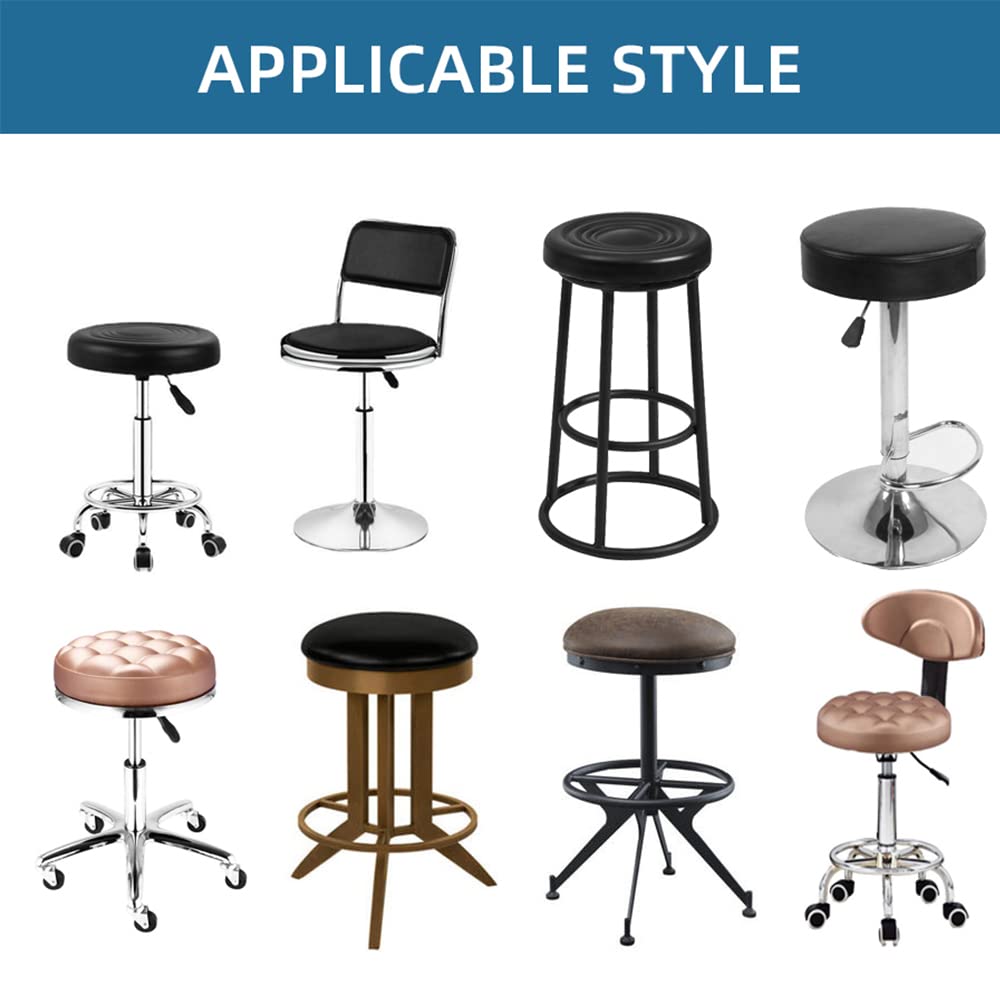 Shukii Stool Covers Round 2 Pack Bar Stool Covers Watedrproof PU Stool Slipcover with Elastic Stool Cushion Round Bar Stool Seat Covers for Bar Round Chair