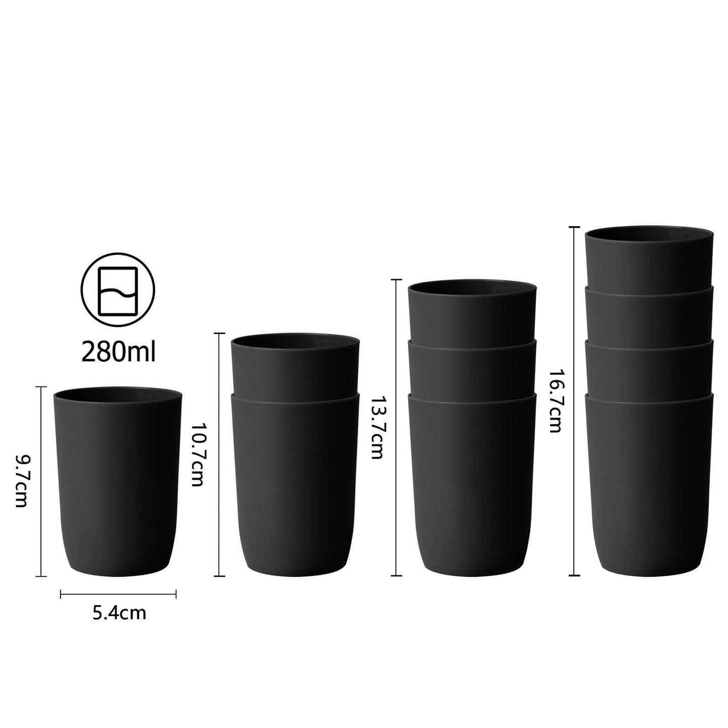 Topsky 4pcs Bathroom Tumbler Toothbrush Cup Plastic Tumblers Water Tumbler Reusable Drinkware Drink Cup Mouthwash Cup Bathroom Brushing Cup