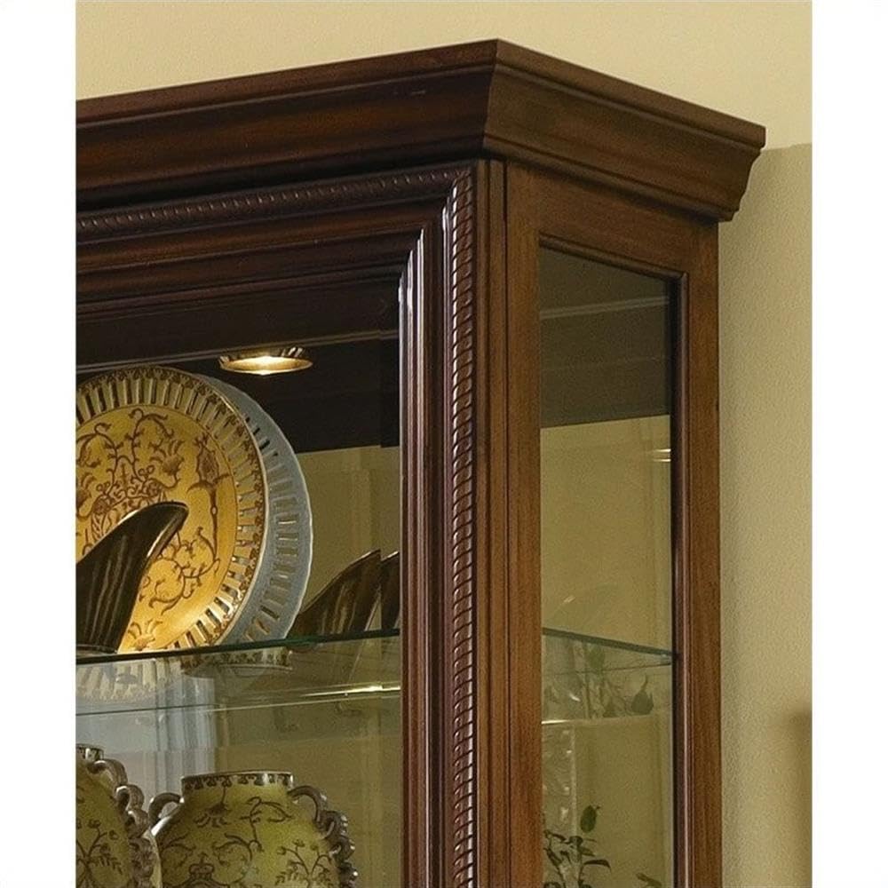 Pulaski Two Way Sliding Door Curio, 43 by 16 by 80-Inch, Brown