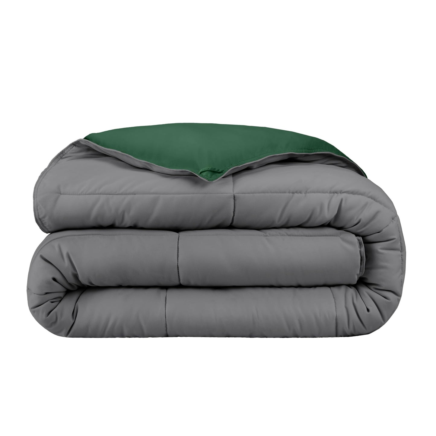 Bare Home Full Comforter - Reversible Colors - Goose Down Alternative - Ultra-Soft - Premium 1800 Series - All Season Warmth - Bedding Comforter (Full, Grey/Forest Green)