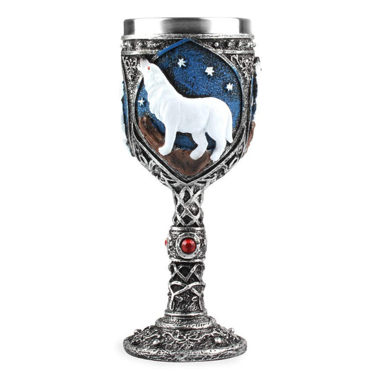 EZESO ESSENTIAL SKINCARE Wolf Goblet Stainless Steel, Resin 3D Wine Chalice Goblet Cup Kitchen Party Hosting Decorative Holiday Souvenirs (White)