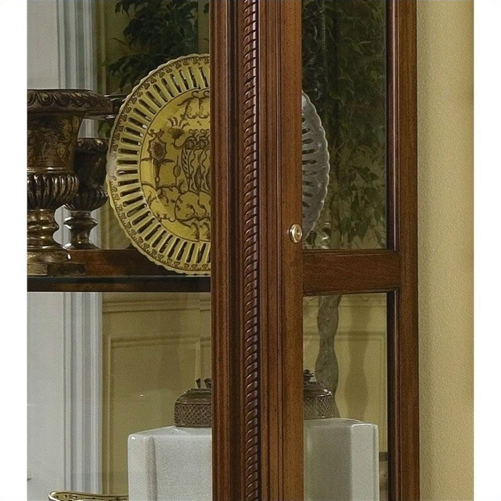 Pulaski Two Way Sliding Door Curio, 43 by 16 by 80-Inch, Brown