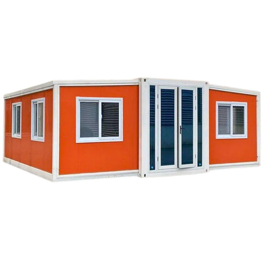 Portable Prefabricated House to Live in Tiny Home Mobile Expandable Prefab Foldable House for Hotel, Rent, S Guard, Hunting & Various Uses (20ft Mini) (Orange)