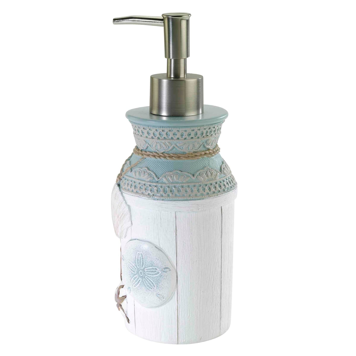 Avanti Linens - Lotion Pump/Soap Dispenser, Countertop Accessories, Farmhouse Chic Bathroom Decor (Farmhoue Shell Collection)