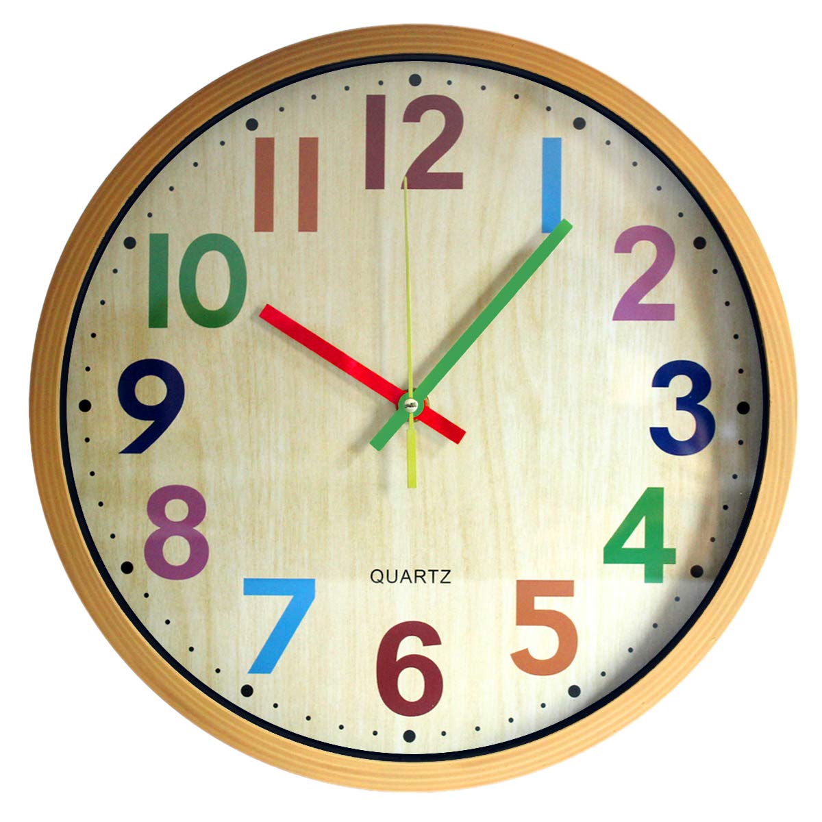 TOHOOYO Wall Clock, 12 Inch Easy to Read Silent Non-Ticking Colorful Battery Operated Clock,for Bedroom,Living Room,Kitchen,Office,School Classroom (Yellow)