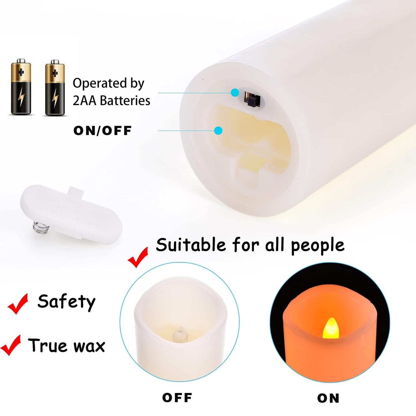 OSHINE Flameless Battery Operated Candle, LED - Set of 9 Flickering Pillar with 10-Key Remote & 24 Hours Timer, Ivory Real Wax Candles for Home Decor