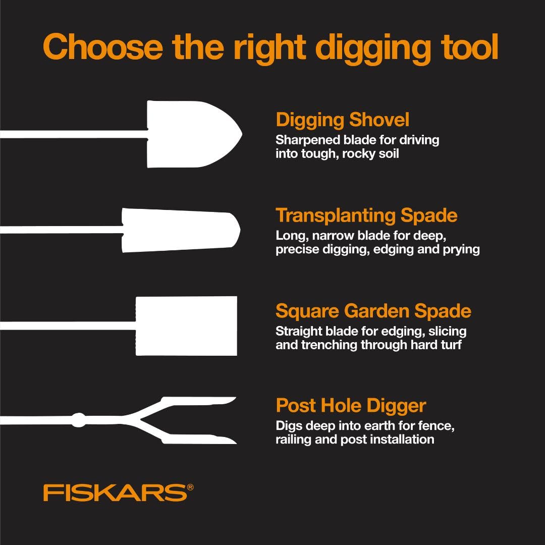 Fiskars 60" Steel Posthole Digger, Long-Handled Construction and Yard Tool, Digger Tool and Garden Tiller for Soil for Fence or Post Installation