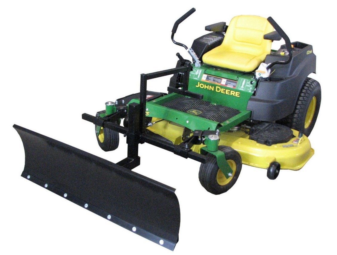 Country Manufacturing 4 ft Wide Zero Turn Snowplow Kit with Manual Adjustment for Quick & Efficient Snow Removal.