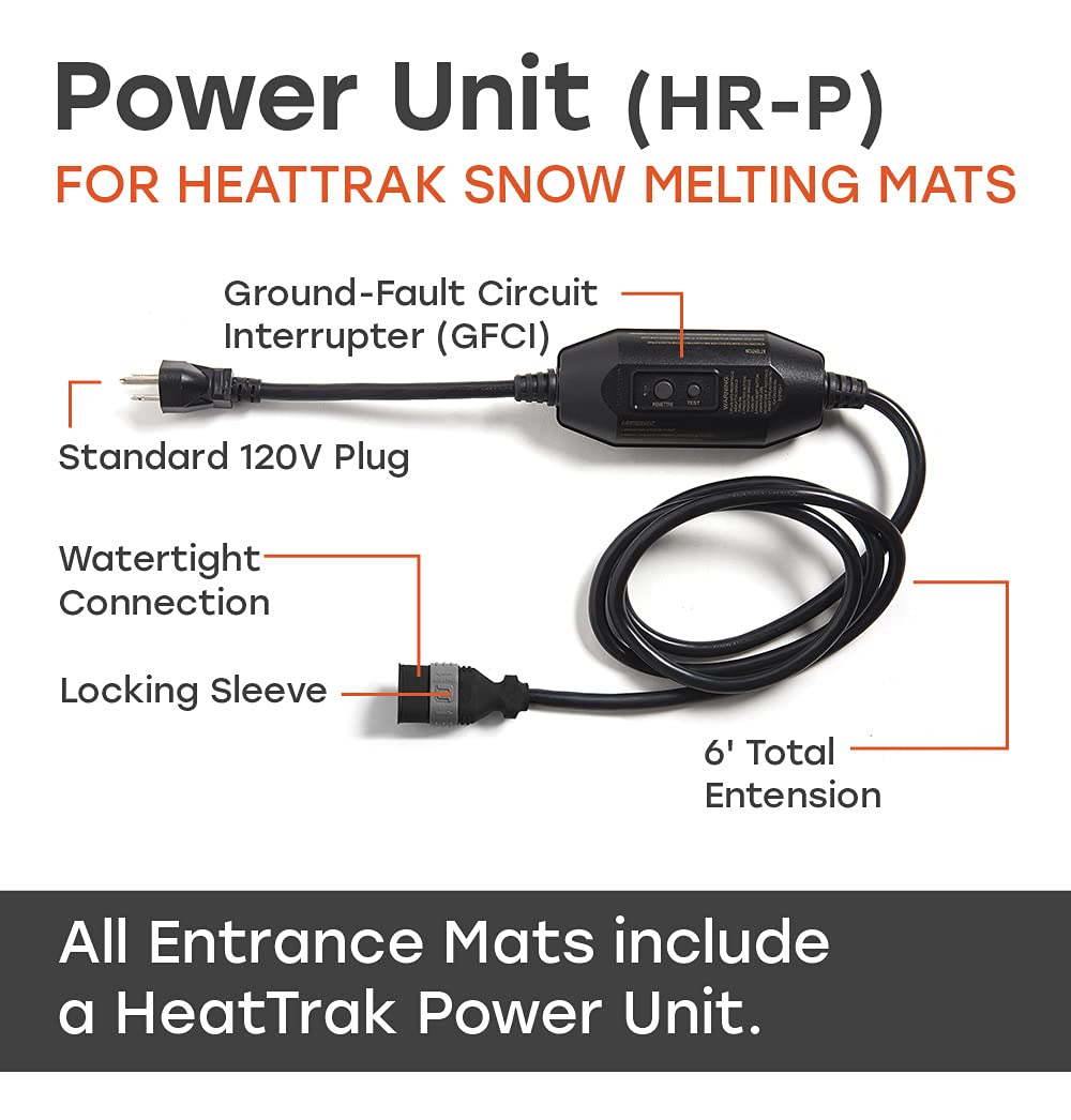 HeatTrak Heated Snow Melting Mats for Entrances - Heated Outdoor Mats - Electric Snow Melting Mats for Winter Snow Removal - Trusted Snow and Ice Melt Products - No-Slip Heated Door Mats (40” x 60")