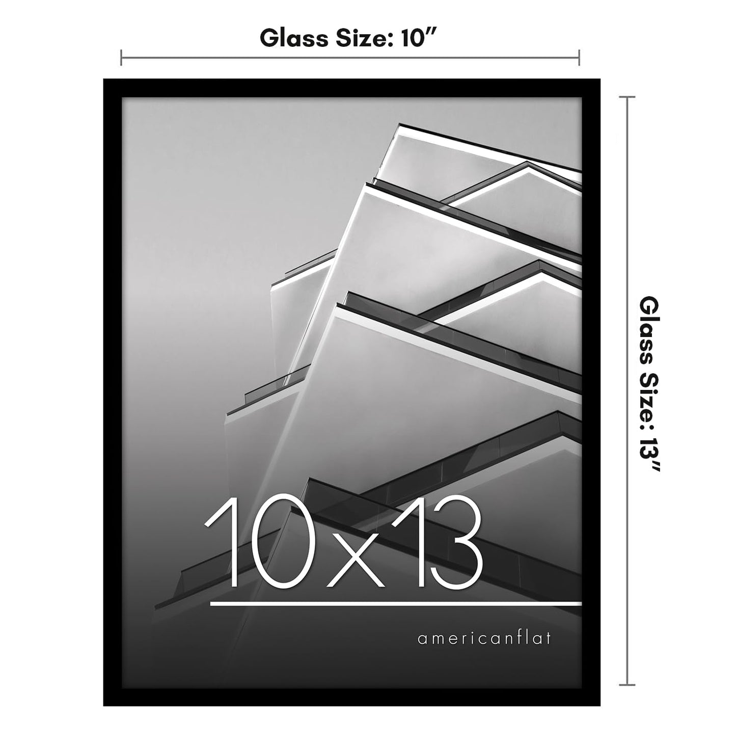 Americanflat 10x13 Picture Frame with Shatter-Resistant Glass - Streamline Collection - Thin Border Photo Frame for Wall and Tabletop Display - Hanging Hardware and Easel Back Included - Black