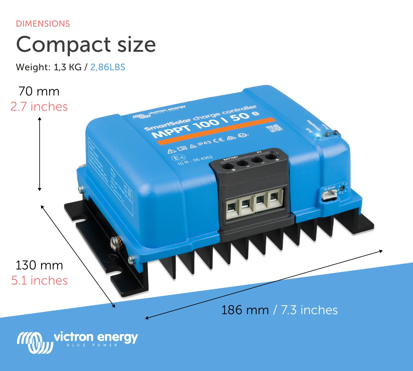 Victron Energy SmartSolar MPPT 100V 50 amp 12/24-Volt Solar Charge Controller (Bluetooth)