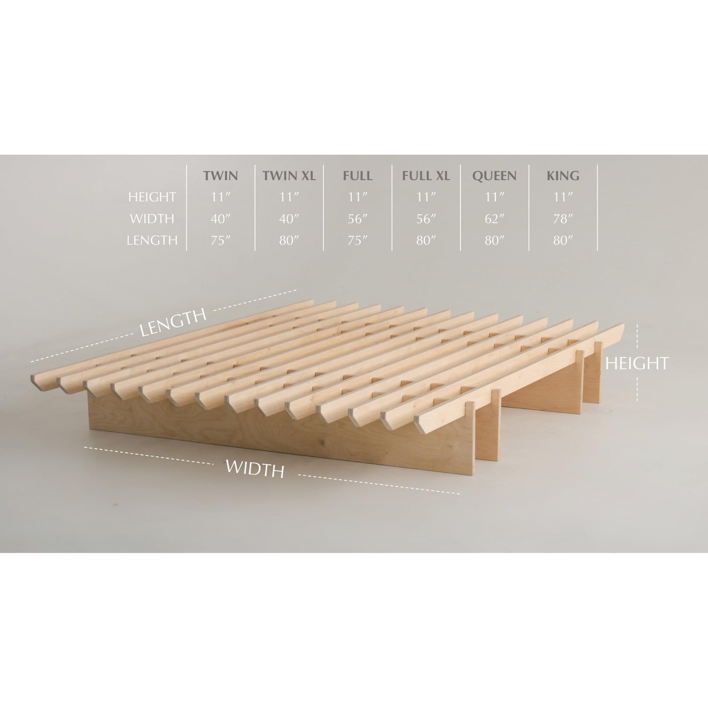 Sapling Studio Scandinavian Platform Bed Frame (Full XL)