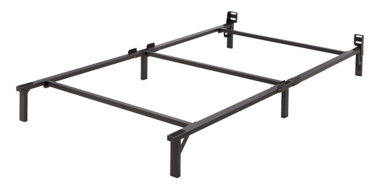 Amazon Basics Metal Twin Size Bed Frame, 6-Leg Base for Box Spring and Mattress Support, Tool-Free Easy Assembly, 74.5"L x 38.5"W x 7"H, Black