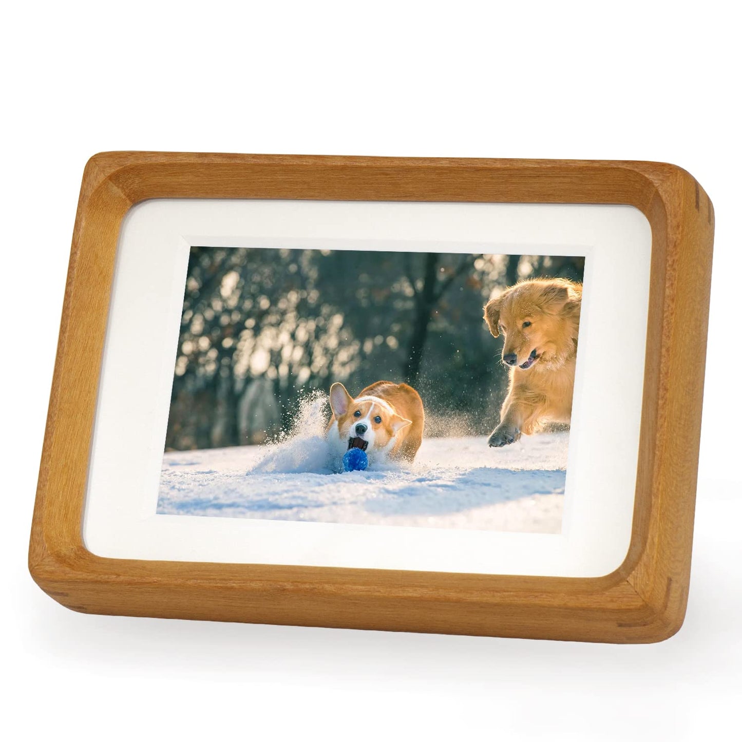 Hans Picture Frame,Made of Solid Wood Photo Frame for Wall Mounting or Tabletop Diaplay(Teak,6"x8" matted to 5"x7")