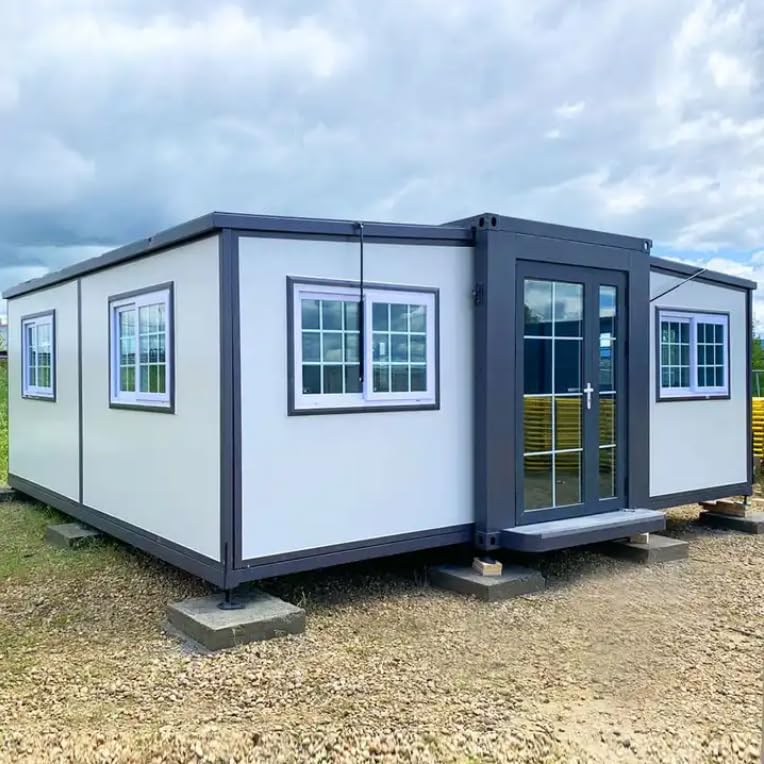 Earthome Expandable Prefabricated Tiny House 19x20ft, Mobile Home for Living, Office, Hotel, Booth, Shop, Villa, Warehouse and More.