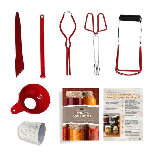 Canning Supplies Starter Kit | Canning For Beginners | Canning Kit | Canning Supplies Jar Wrench, Debubbler For Canning, Jar Lifter, Canning Tongs, Lid Lifter, Canning Funnel, Canning Labels