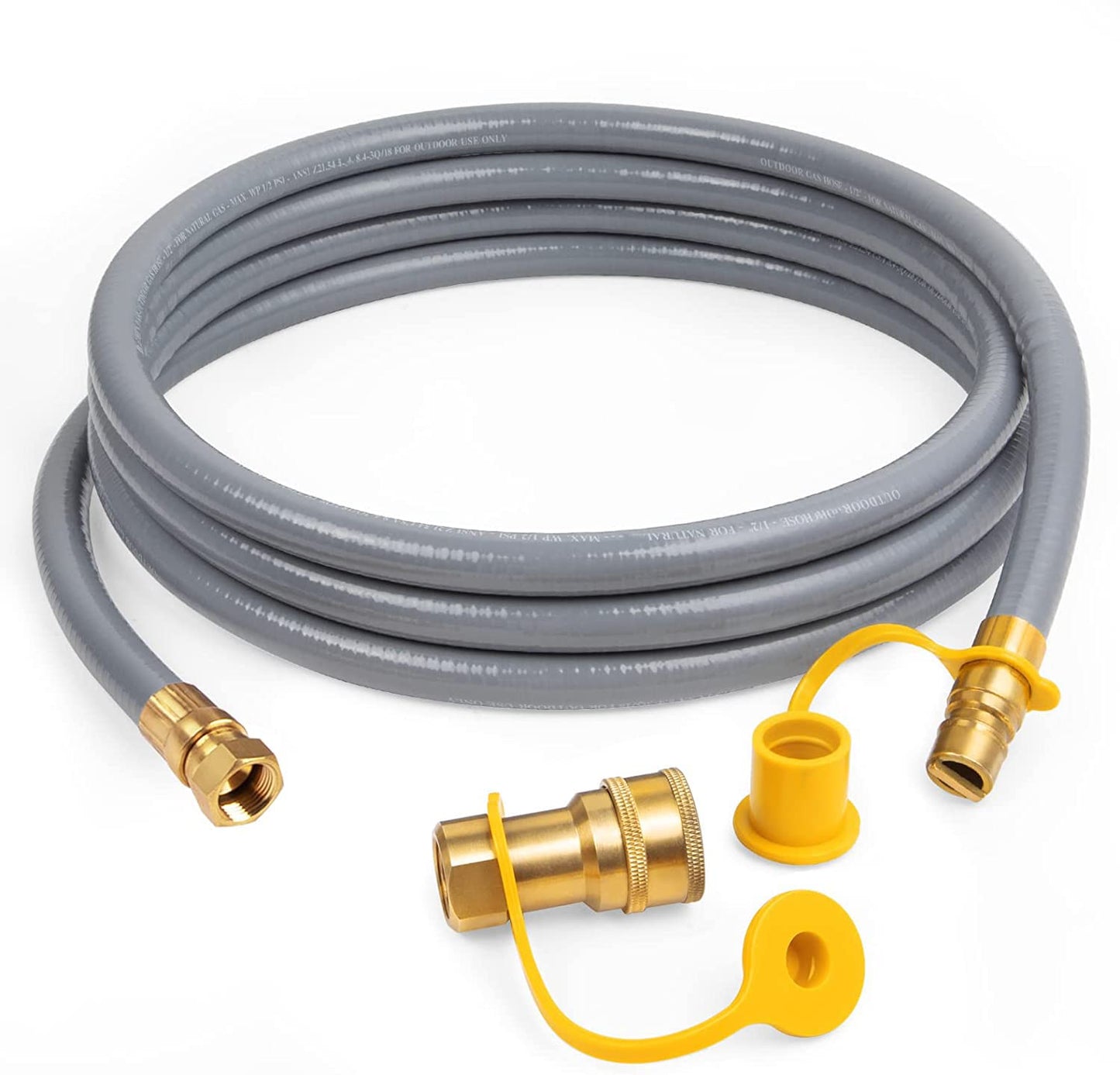 GASPRO 12 Feet 3/8" ID Natural Gas Hose, Low Pressure LPG Hose with Quick Connect, for Weber, Char-broil, Pizza Oven, Patio Heater and More