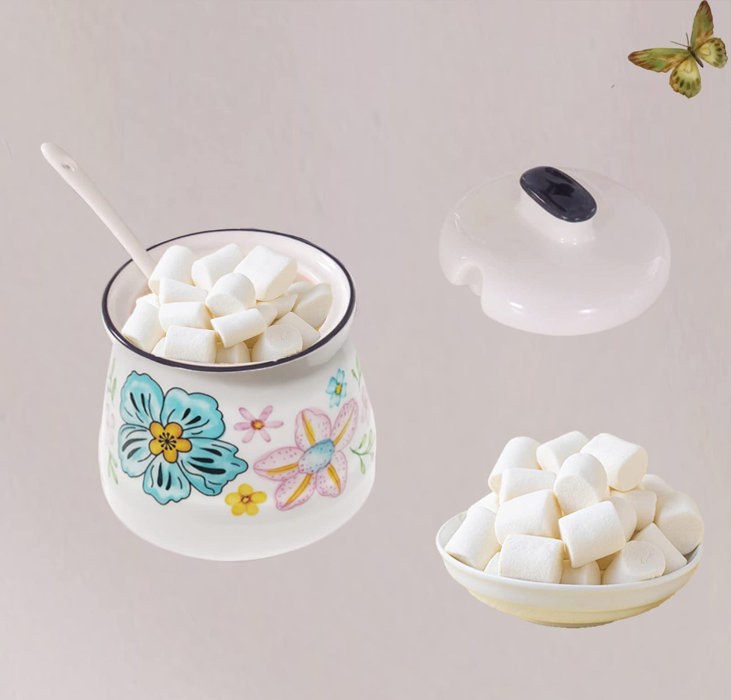 MaoYaMao Ceramic Sugar Bowl with Lid and Spoon Sugar Container Sugar Holder for Coffee Bar,Home and Kitchen 12oz