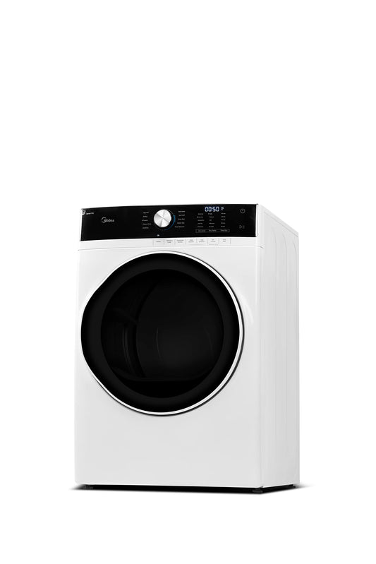 Midea MLG45N1AWW Gas Dryer with Stainless Steel, Front Load Matching, Sensor Dry, Wrinkle Care, Touch Control, 10 Total Cycles, 8.0 Cu.ft, White