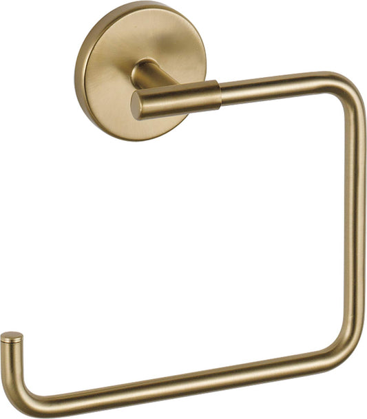 Delta Trinsic (1-Pack) Hand Towel Holder Champagne Bronze Towel Racks for Bathroom Wall Square Towel Ring Holder for Bath Towel Hanger for Kitchen, Bathroom Accessories 759460-CZ