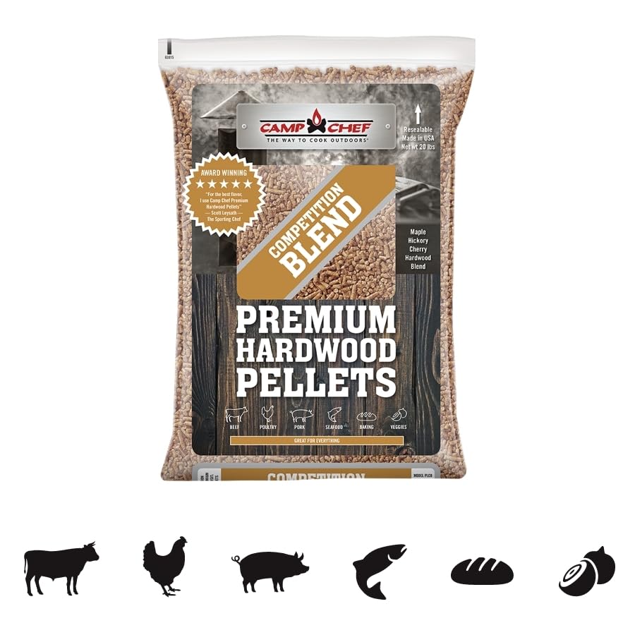 Camp Chef Competition Blend BBQ Pellets, Hardwood Pellets for Grill, Smoke, Bake, Roast, Braise and BBQ, 20 lb. Bag