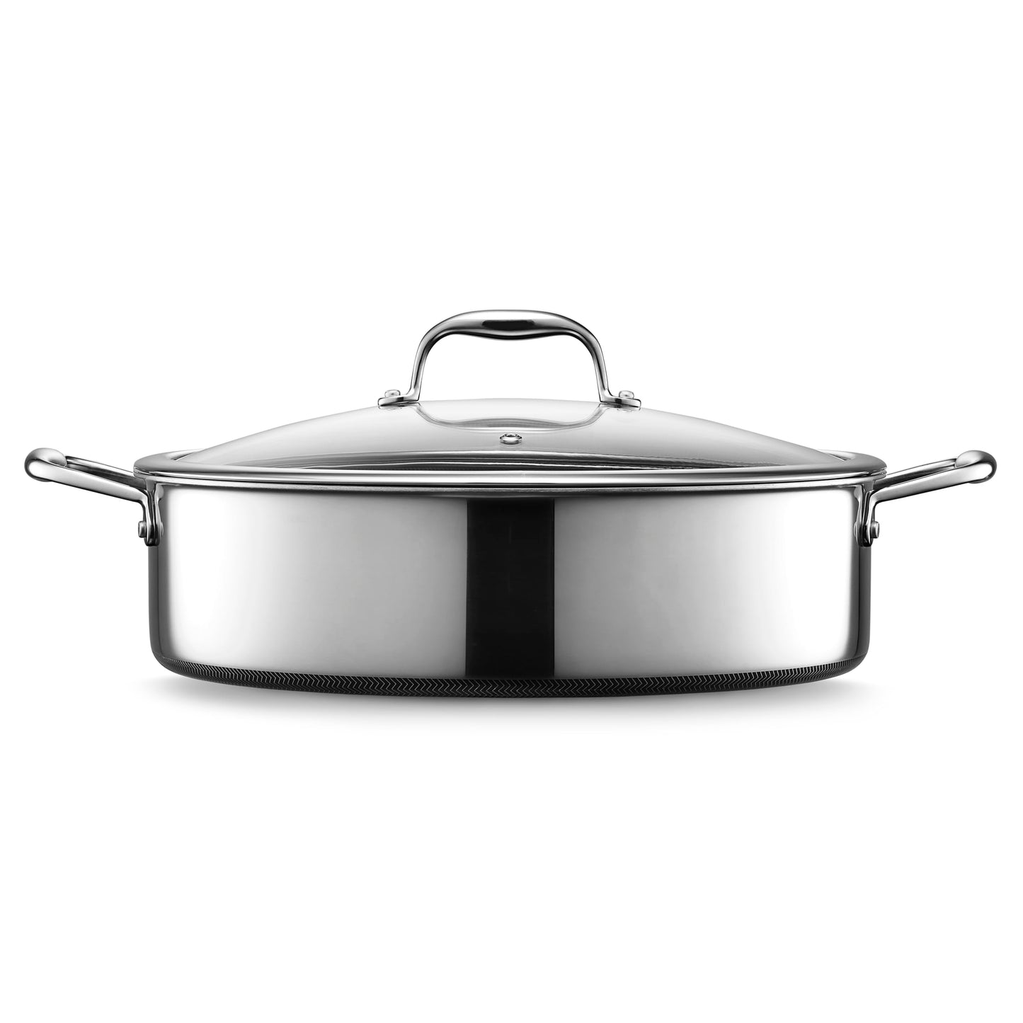 HexClad Hybrid Nonstick Sauté Pan and Lid, Chicken Fryer, 7-Quart, Dishwasher and Oven-Safe, Compatible with All Cooktops